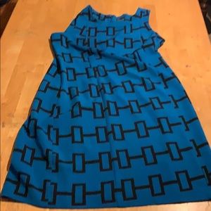Vintage Mod Blue & Black Plus Size 60s Dress
